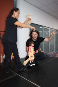 Puppeteers in action at the ILC Di Filippo Marionette Show in Brisbane 2 May 2026
