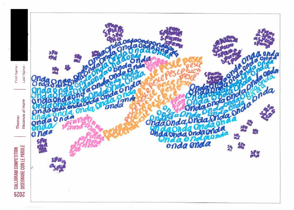 ILC Calligram Competition 2026 - Winning Artwork - Years 1-2 - Second Place