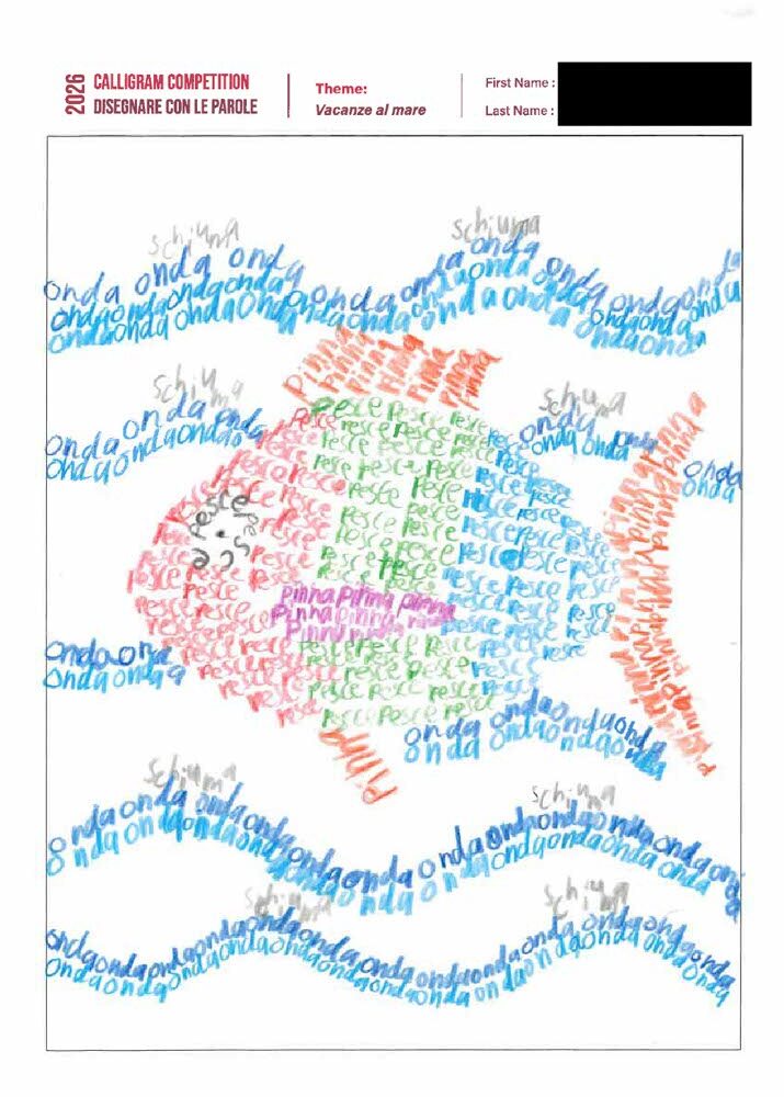 ILC Calligram Competition 2026 - Winning Artwork - Years 1-2 - Third Place