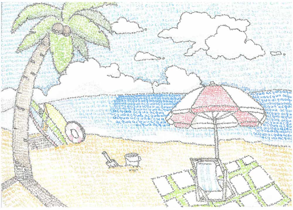 ILC Calligram Competition 2026 - Winning Artwork - Years 7-8 - First Place